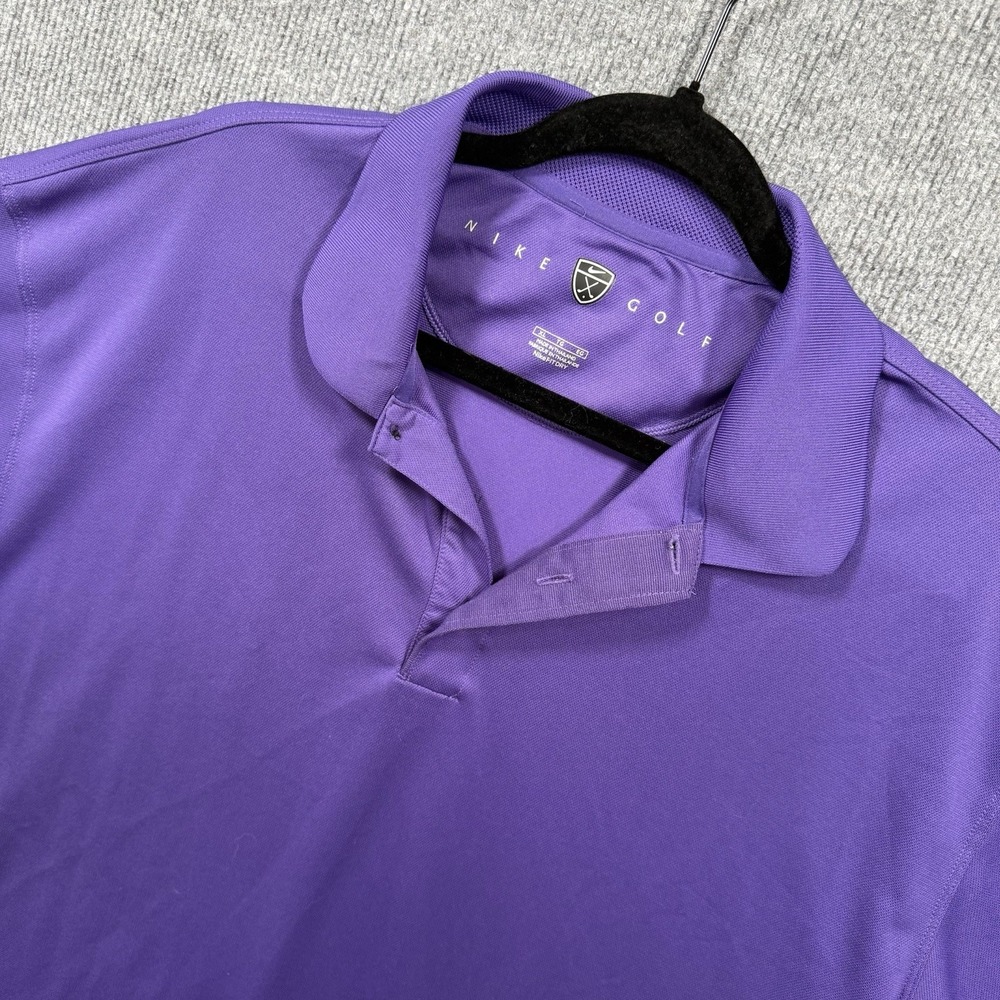 Nike Golf Dri-FIT Polo Shirt Mens XL Purple Short Sleeve Performance Golf
